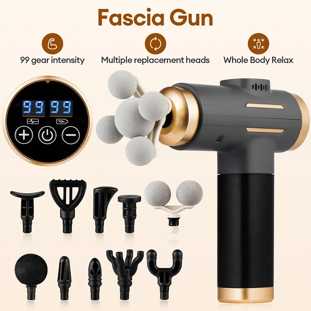 Electric Massage Gun 99 Level Powerful Fascia Gun High-Frequency Vibration